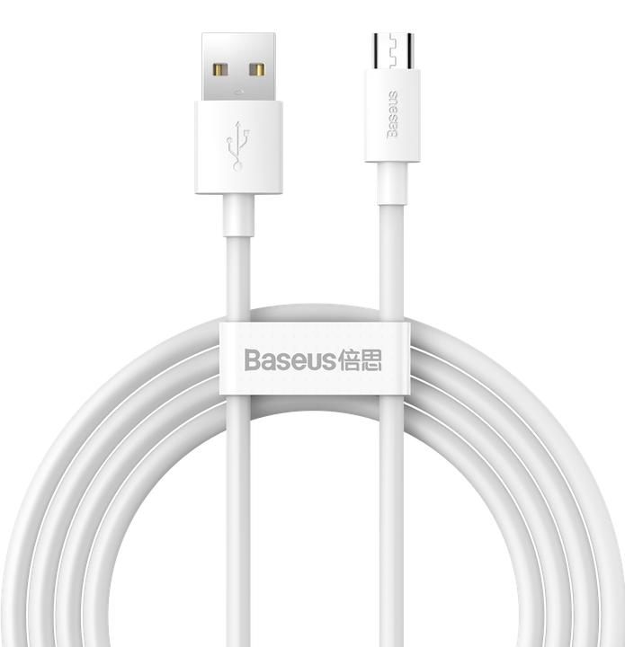 Produktbild Baseus Simple Wisdom Data Cable Kit USB to Micro 2.1A (2PCS/Set) 1.5m White (1.50 m)