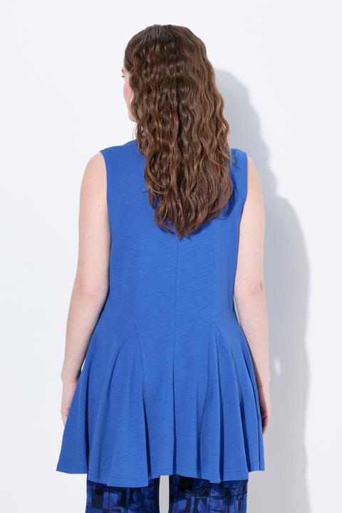 Actual product image Ulla Popken Eco Cotton Sleeveless Godet Pleated Knit Tunic (46, 48)