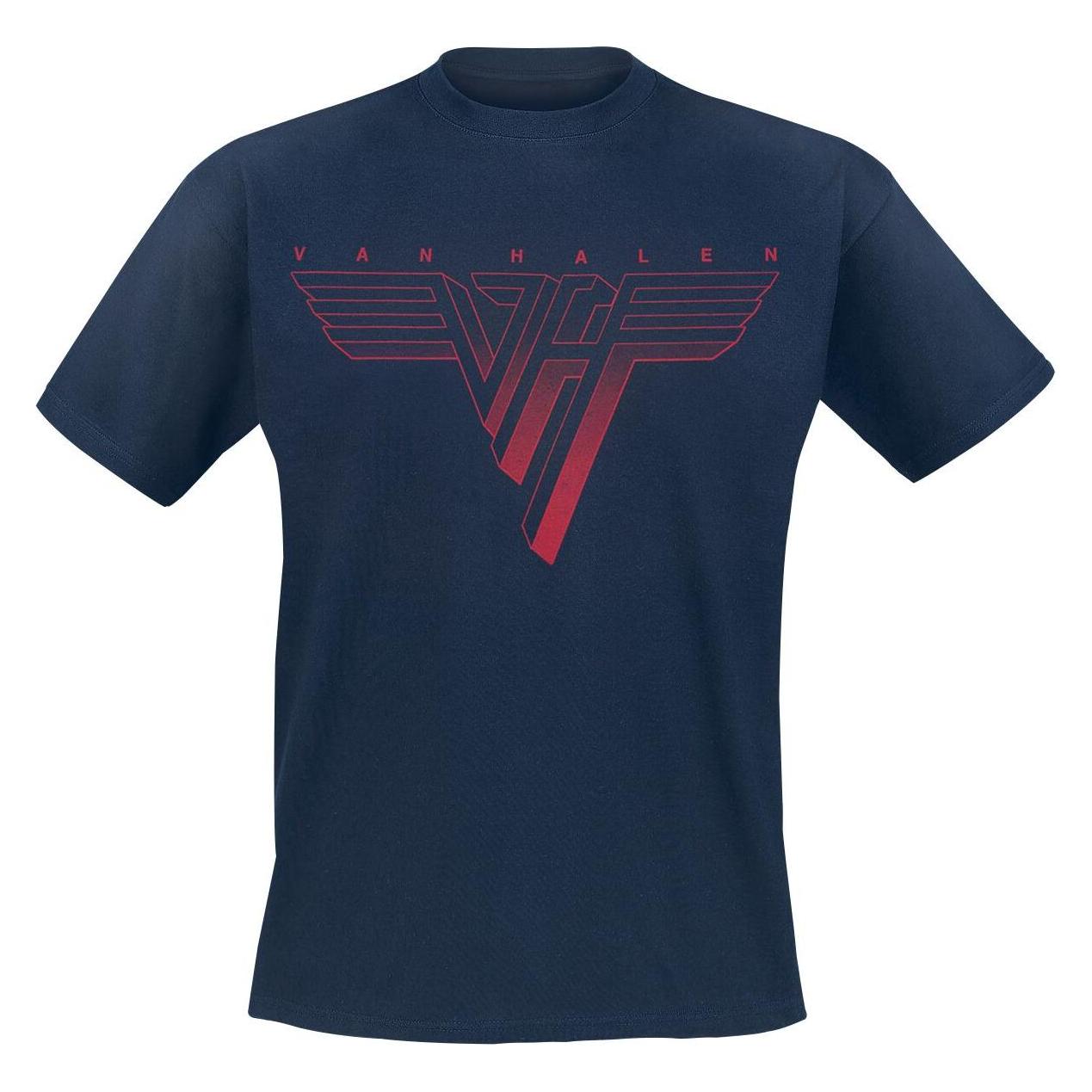 Van Halen, Mannen, T-shirts, Classic Red Logo, Blauw, (L)
