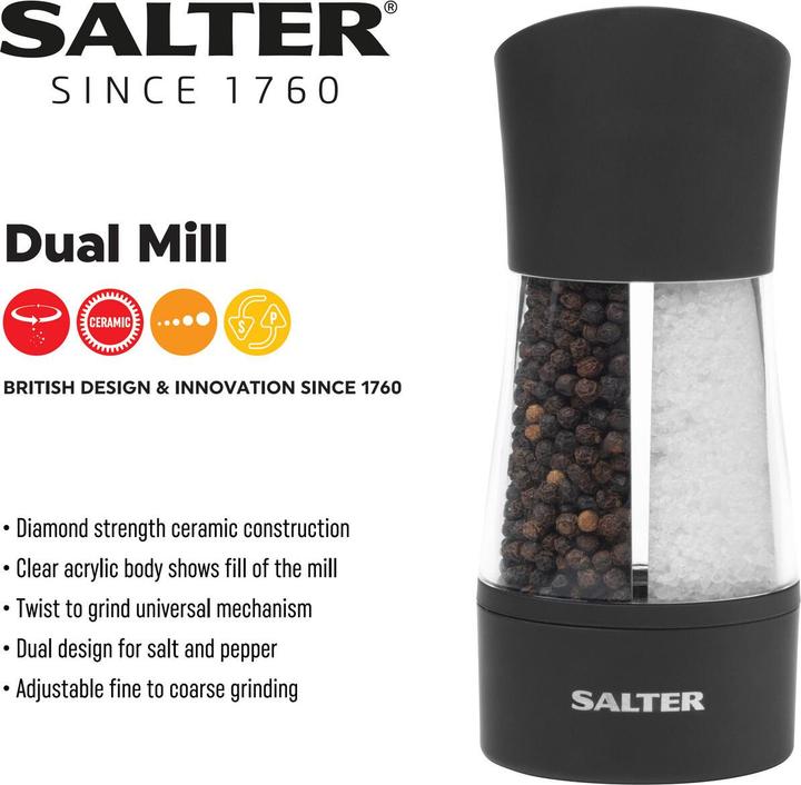Productafbeelding Salter 7612 BKXRAUP Dubbele Mechanische Molen (Peper, Zout)