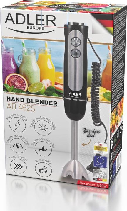 Produktbild Adler AD 4625b Hand Blender, 5 speed settings, 1500W, Black