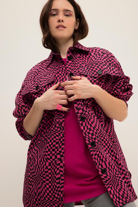 Produktbild Studio Untold Hemdjacke, oversized, Karo, Hemdkragen, Langarm (54)