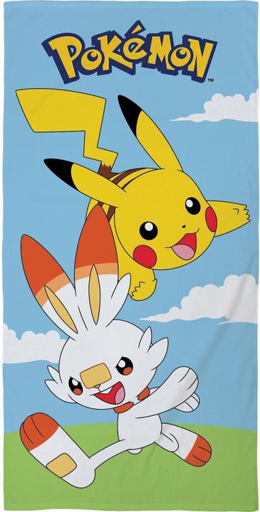 Halantex Pokemon Pikachu Scorbunny - Strandtuch - 70 x 140 cm (140 x 70 cm)