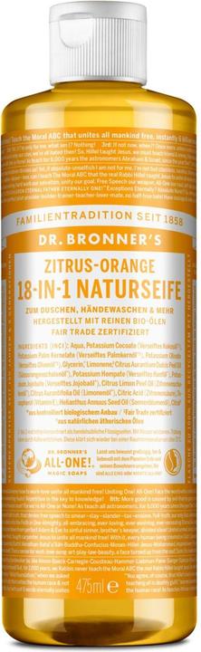 Produktbild Dr. Bronner's 18-in-1 Zitrus-Orange (Flüssigseife, 475 ml)
