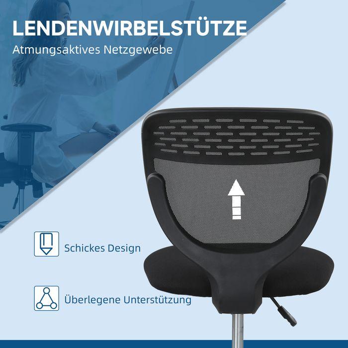 Produktbild Swisshandel24 Bürostuhl, Arbeitsstuhl, Schreibtischstuhl, höhenverstellbar, gepolstert, Schwarz