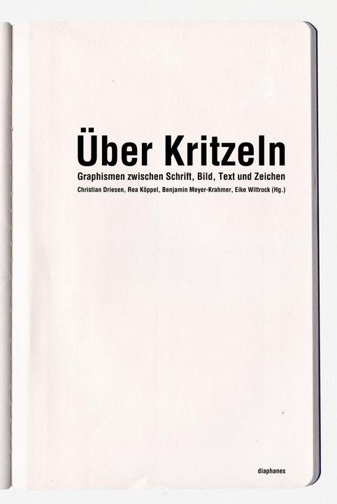 Produktbild Über Kritzeln (Deutsch, Christian Köppel Driesen, 2012)