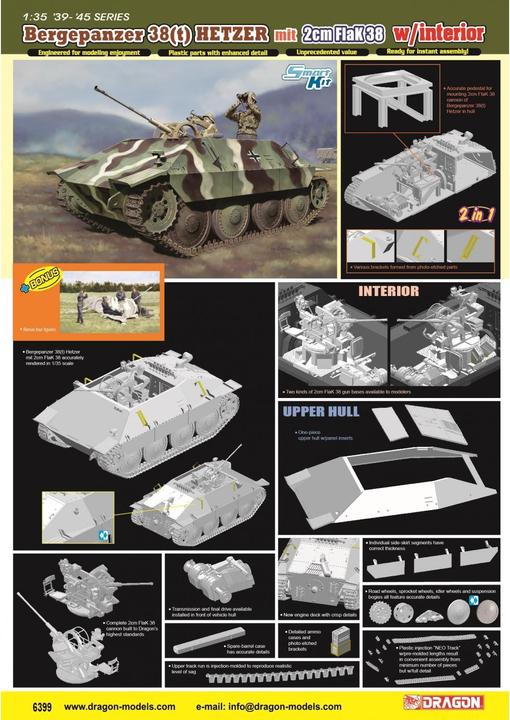 Produktbild 1:35 Bergepanzer 38(t) Hetzer 2cm FlaK38