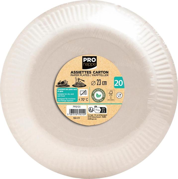 Produktbild PROnappe 20 Pappteller Ø 23,0 cm (23 cm)