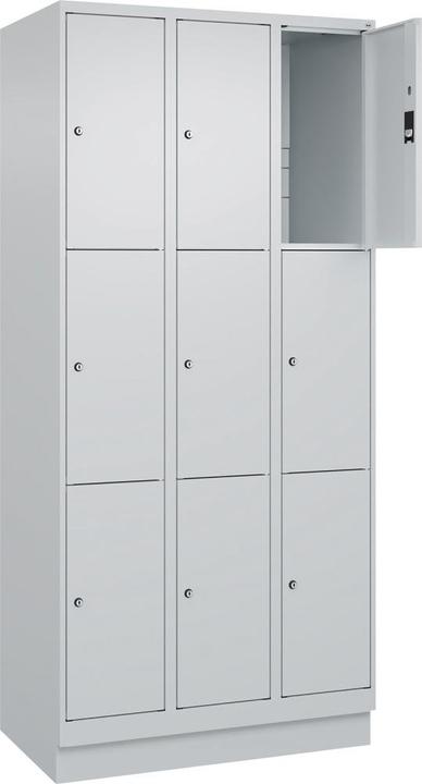 C+P CP Armoire à casiers Classic PLUS gris clair 080020-303 S10009, 9 casiers 90,0 x 50,0 x 195,0 (90 cm, 195 cm)