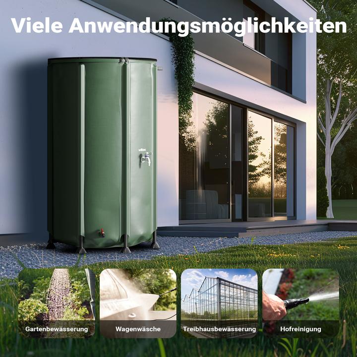 Produktbild Wiltec Regentonne faltbar 500l Regenwassertonne Wassertank Regenfass Wassertonne (500 l)