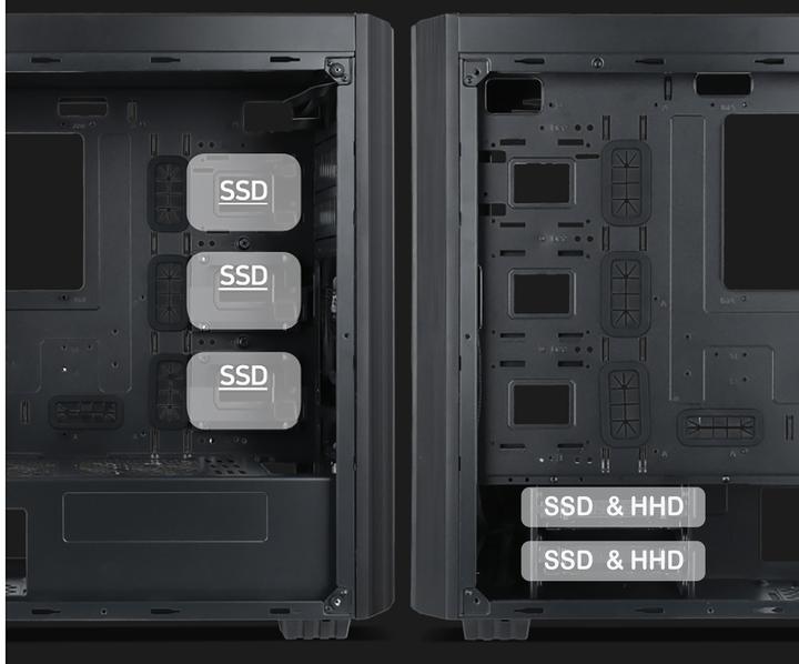Actual product image Gembird Fornax K500 ATX Computer Case Midi Tower Black (ITX, E-ATX, ATX)