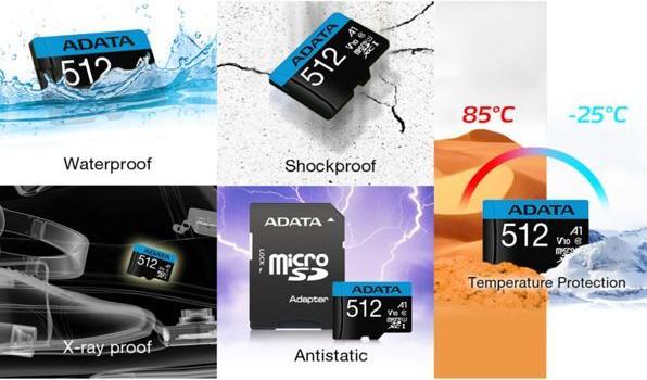 Produktbild Adata Premier 512GB microSDXC (UHS-I U1, Class 10, V10, A1) (512 GB, microSDXC, U1, UHS-I)