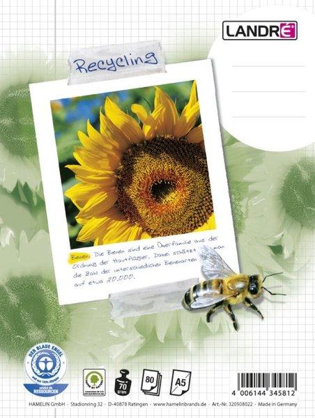 Image du produit Landré Bloc collégial A5+ recyclé (A5+, Quadrillé)