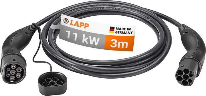 Actual product image Lapp Mobility Ladekabel Typ 2, bis zu 11 kW, 3 m, schwarz (Type 2, 11 kW, 3 m)