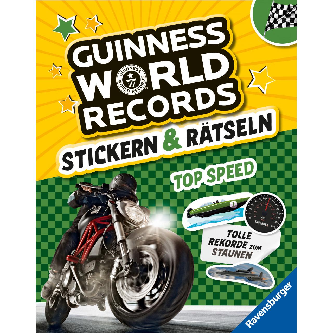 Thumbnail - Guinness World Records: Stickern & Rätseln – Top Speed, Kinderbücher von Martine Richter, Eddi Adler