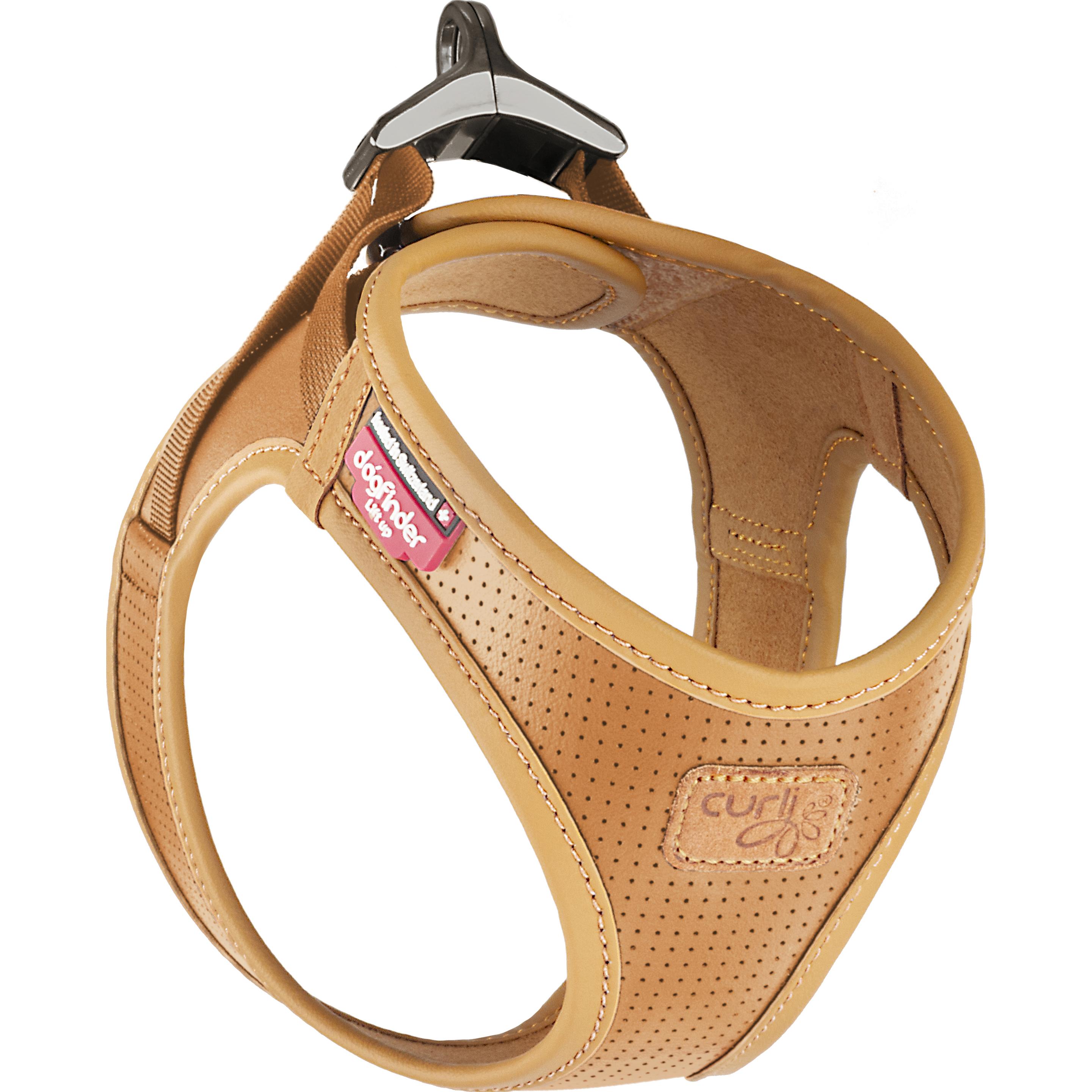 Curli Harnas Appelleder, 3XS, Bruin (3XS, Hond, Algemeen), Kraag + Leiband