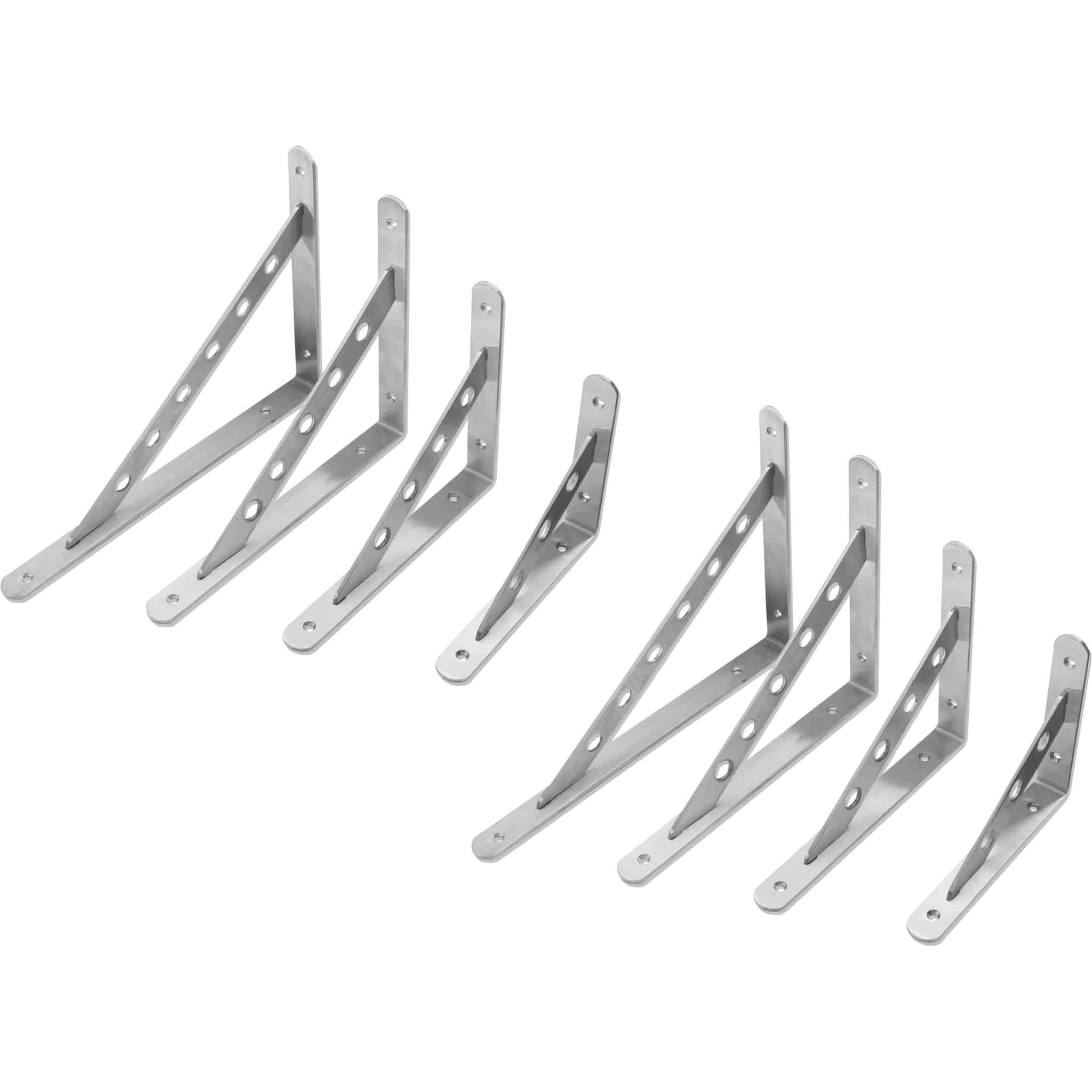 Eneroid, Regalträger, Regalwinkel, Regalträger, 250x150x25 mm, Edelstahl, 2 Stück