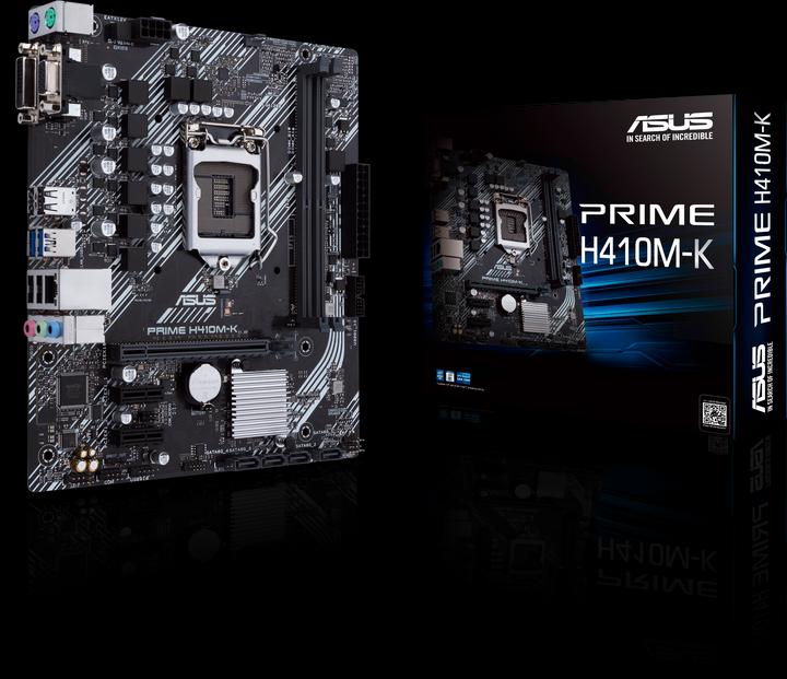 Actual product image ASUS PRIME H410M-K, Intel H410 motherboard - socket 1200 (LGA 1200, Intel H410, mATX)