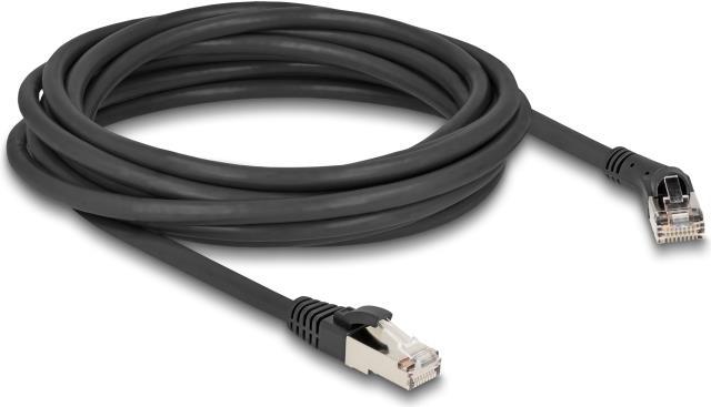 Produktbild Delock RJ45 Netzwerkkabel Cat.8.1 S/FTP Stecker 45ï¿½ nach rechts gewinkelt zu Stecker gerade bis 40 (S/FTP, CAT8.1, 5 m)