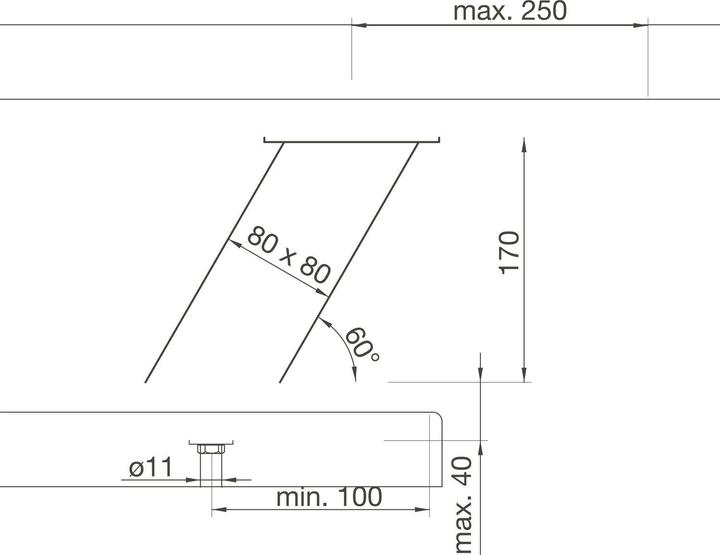 Produktbild EBB Barkonsole Jumbo Power Station 80 x 80 x 170 schräg Aluminium schwarz