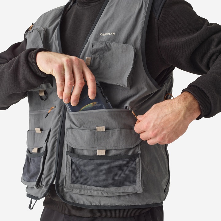Actual product image Caperlan Fishing waistcoat FV 500 grey (M)