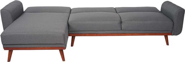 Actual product image Swisshandel24 Sofa, couch corner sofa, L-shape 3-seater reclining surface sleep function fabric/textile (Corner sofa)