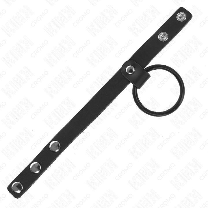 Produktbild Kink PENISRING AUS SILIKON 3,8 CM UND HODENTEIL AUS LEDER 22 X 1,5 CM (3.80 cm)