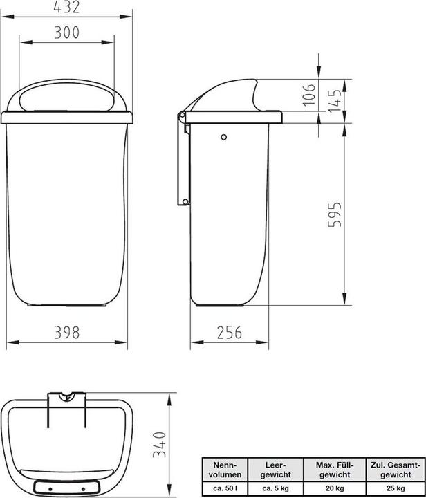 Produktbild SULO Abfallbehälter mit Regenhaube (50 l)