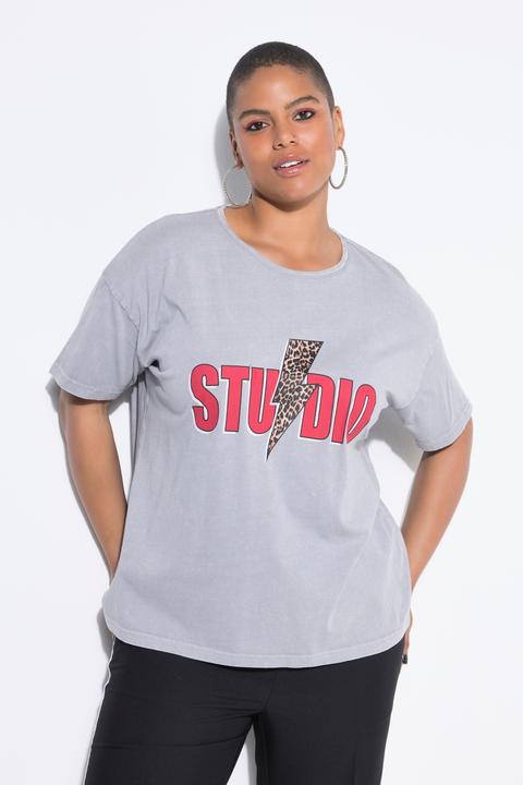 Image du produit Studio Untold T-shirt oversize. Manches courtes. Motif éclair léopard (42, 44)