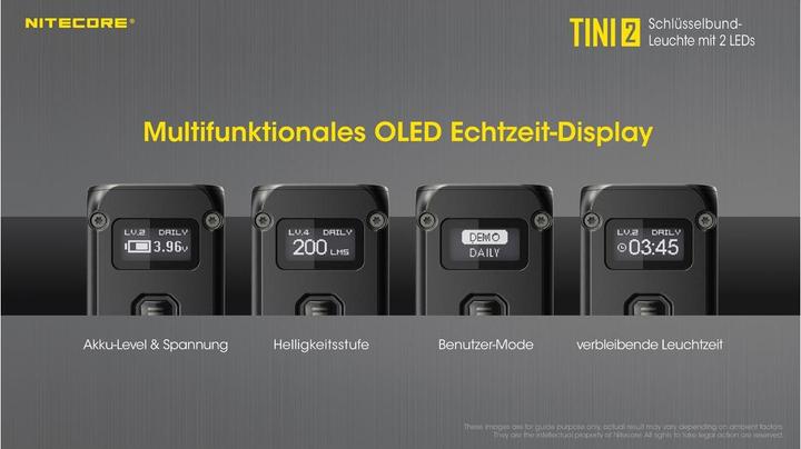 Actual product image Nitecore TINI 2 - 500 lumen, grey (4.70 cm, 500 lm)