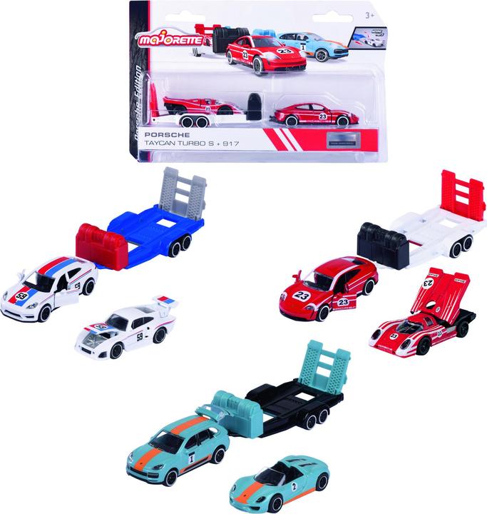 Produktbild Majorette Porsche Race Trailer Assortment 3-sort.