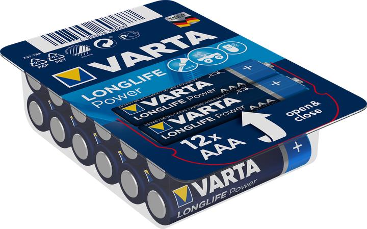 Produktbild Varta LONGLIFE Power Box (12 Stk., AAA / LR03 / Micro / R03 / AM4 / MN2400 / KR03, 1260 mAh)