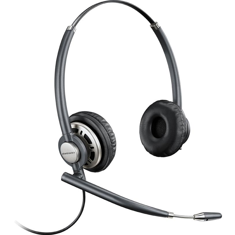 Poly EncorePRO HW720D (DA90 nicht im Lieferumfang enthalten) (Kabelgebunden, USB-A), Office Headset, Schwarz, Silber