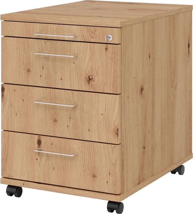 Produktbild Hammerbacher Rollcontainer 58cm, 3Schübe,Schloss BS Asteich (42.80 x 58 x 59 cm)