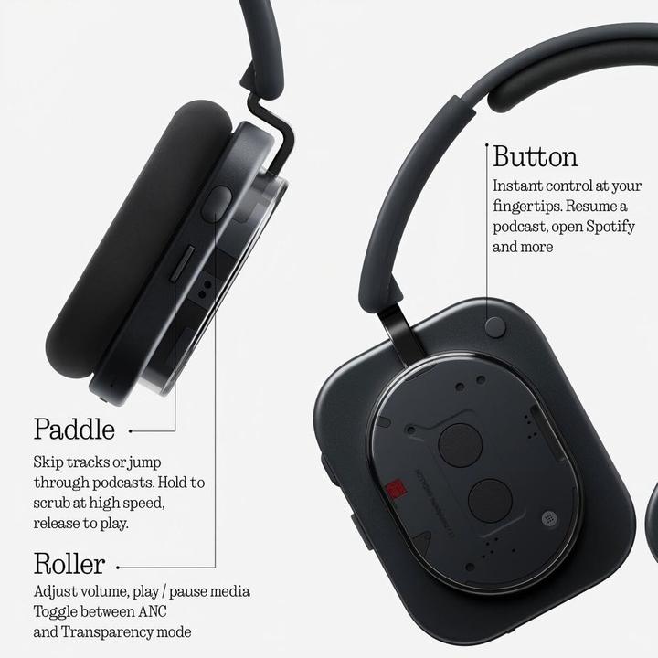 Actual product image Nothing Headphone (1) (ANC, 30 h, Cable, Wireless)