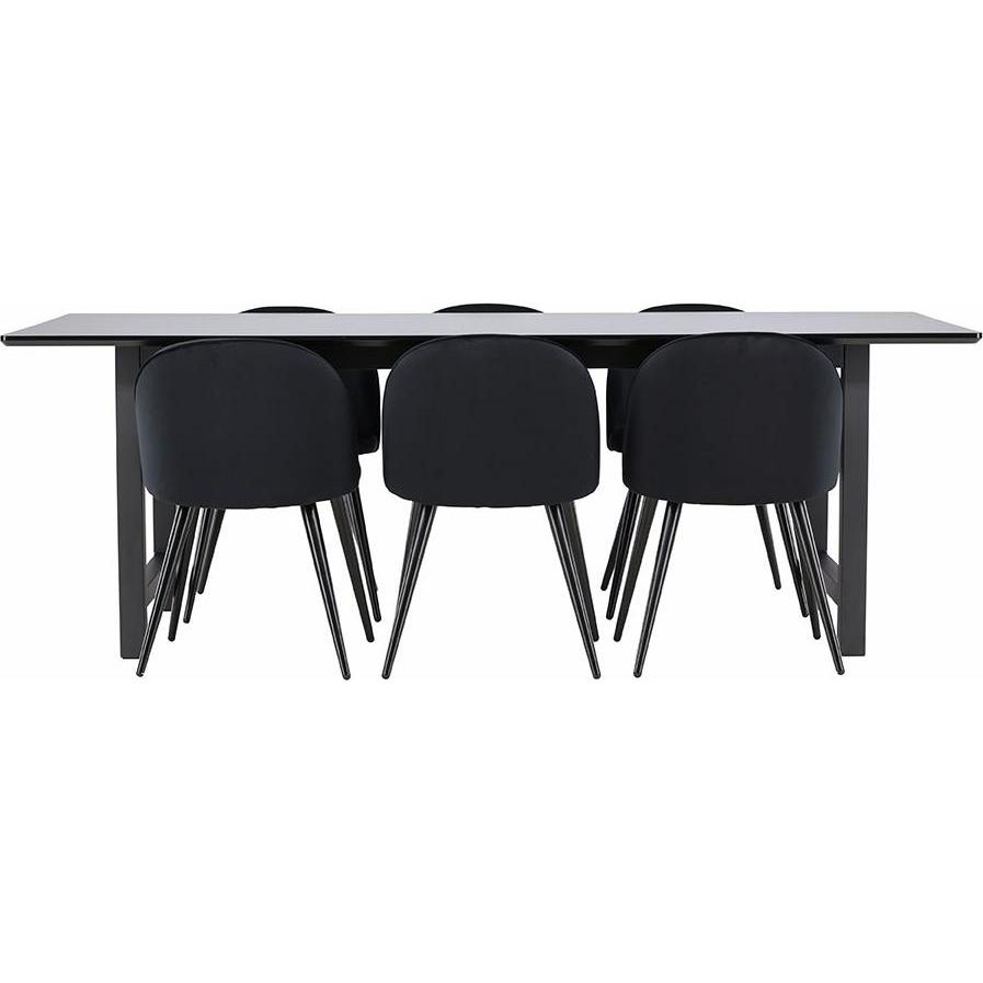 Ebuy24, Esstisch, Essgruppe Oslo schwarz (220 x 100 cm)