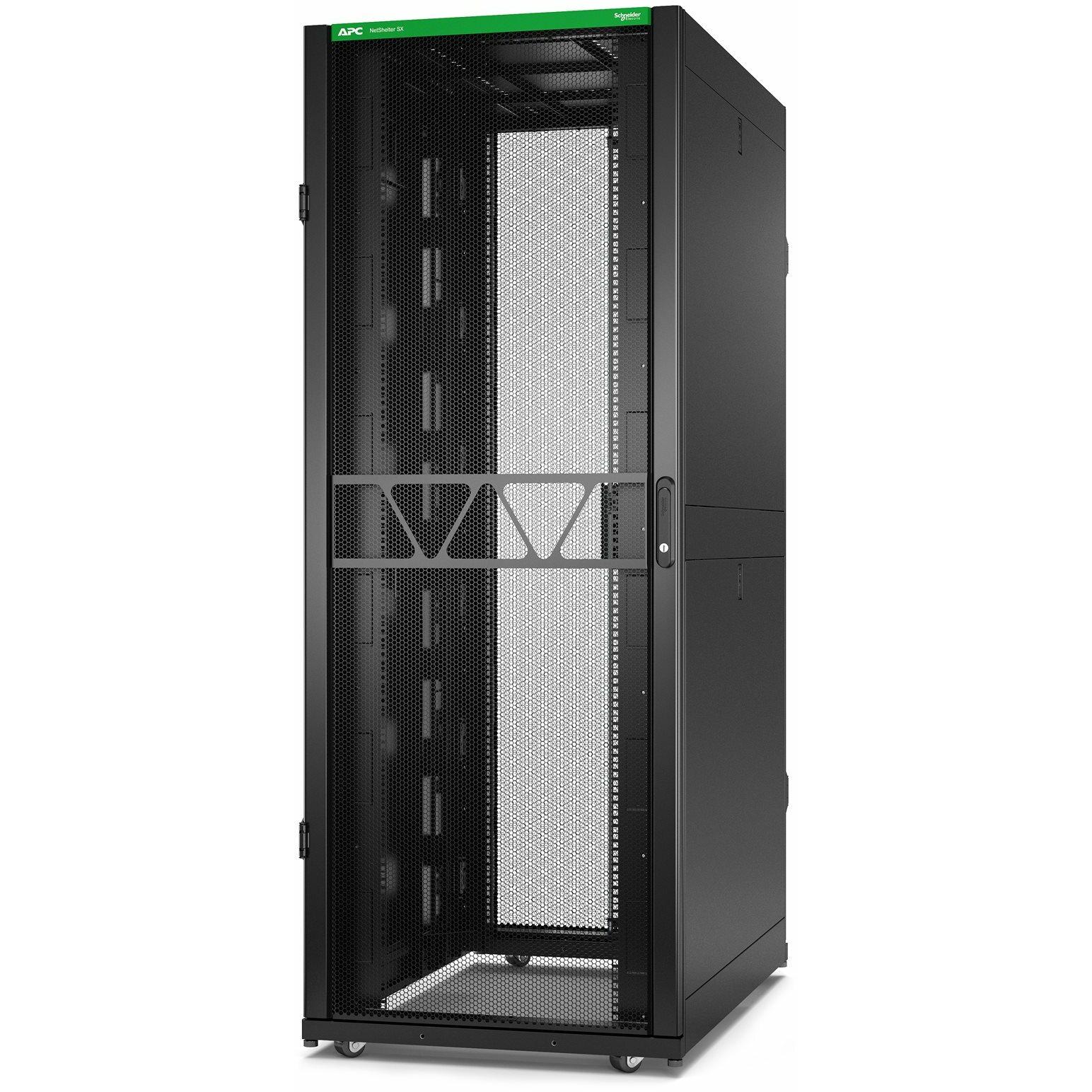 APC NetShelter SX Server Rack Gen 2 42U 1991H x 750W x 1200D mm w/ Sides Black (42 HE, 19 Zoll Rack), Serverschrank, Sch...