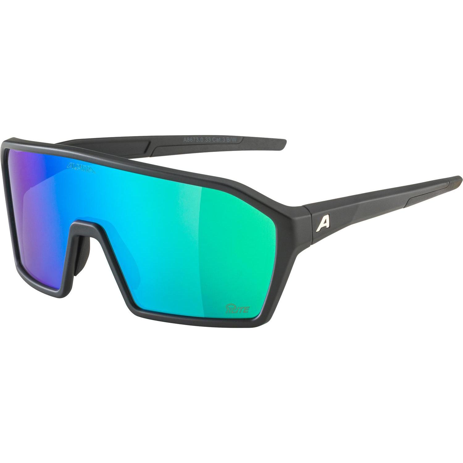 ALPINA SPORTS, Herren, Sportbrille, RAM Q-Lite (Black Matt, Grün), Schwarz