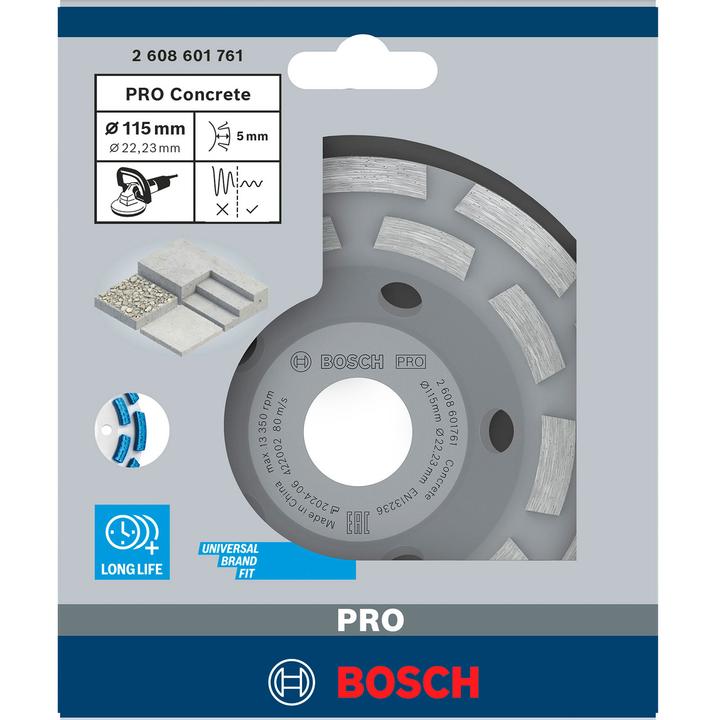 Actual product image Bosch Professional Zubehör Diamond Grinding Head Expert for Concrete Long Life. For concrete grinders