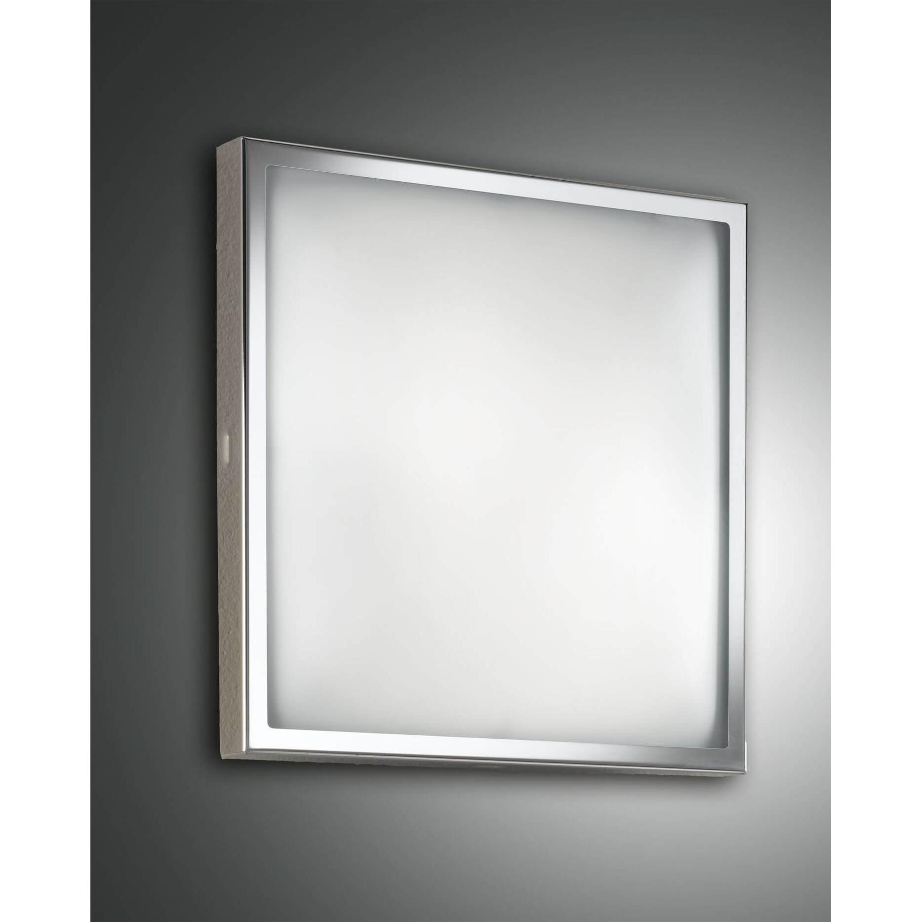 Fabas Luce, Wandleuchte + Deckenleuchte, Deckenleuchte Osaka 12W 1000lm in Silber und Weiss 300x300mm (1100 lm)
