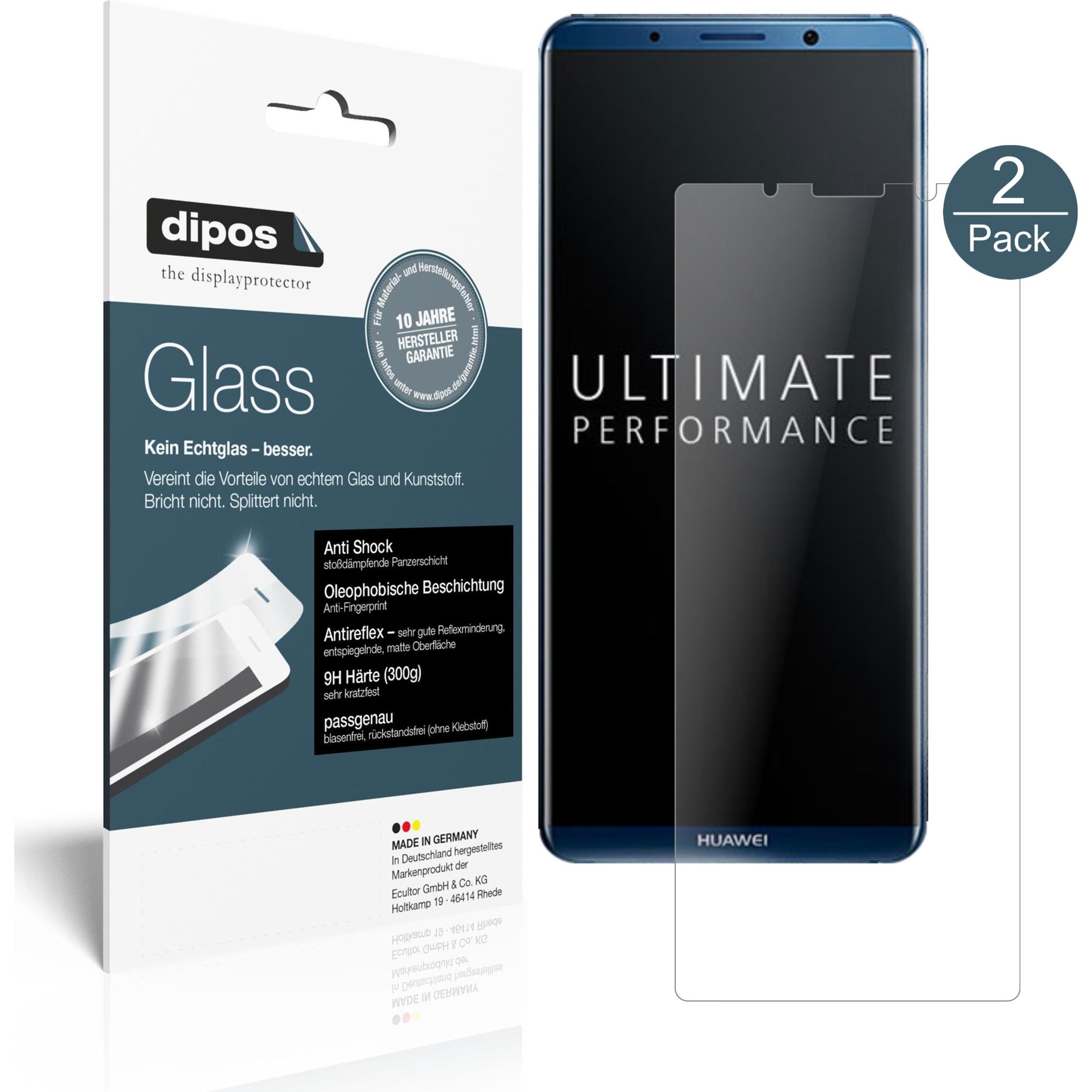 Dipos Displayschutz Anti-Shock (2 Stück, Huawei Mate 10 Pro), Smartphone Schutzfolie, Transparent