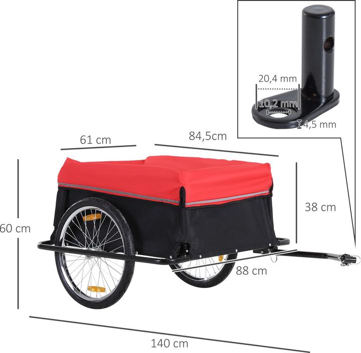 Image du produit Homcom Remorque pour vélo