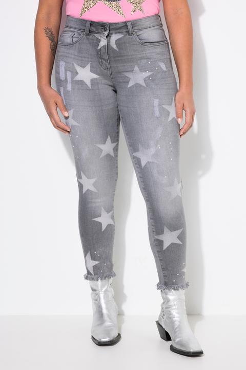Produktbild Angel of Style Jeans, Slim Fit, Sterne, Glitzersteinchen, Fransensaum (48)
