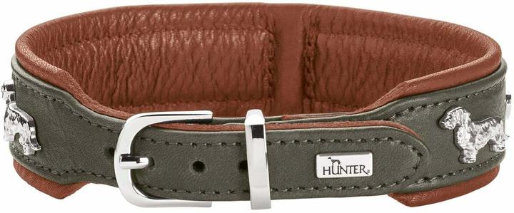 Immagine prodotto Hunter Collare bassotto Monaco 42/S, pelle di vacchetta, verde/cognac (42, Cane, Generale)