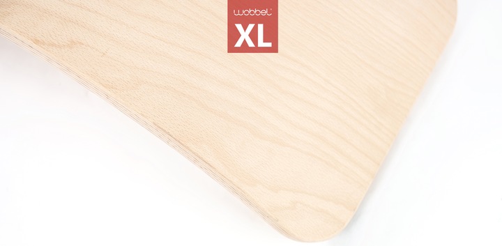 Actual product image Wobbel XL balance board transparent lacquered Mouse gray yogaboard