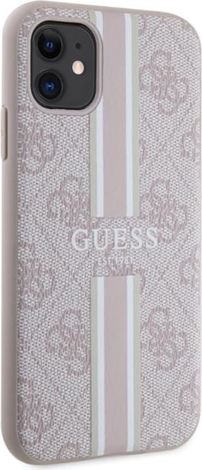 Actual product image Guess GUHMN61P4RPSP iPhone 11 / Xr różowy/pink hardcase 4G Printed Stripes MagSafe (Apple iPhone 11)
