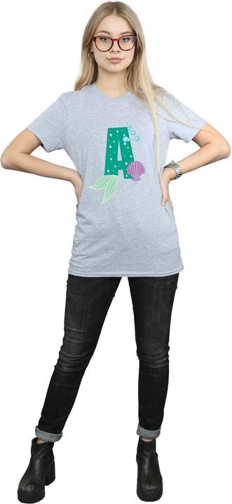 Actual product image Disney Womens/Ladies Alphabet A Is For Ariel Cotton Boyfriend T-Shirt (L)