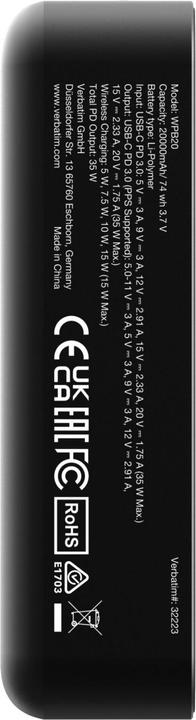 Produktbild Verbatim Charge 'n' Go Essentials (20000 mAh, 35 W, 74 Wh)