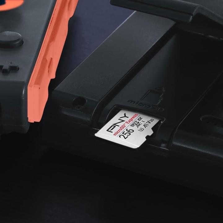 Image du produit PNY Carte mémoire microSD Express de 256 Go P-SDU256P31880EXP-GE (256 Go, microSDXC, U3, UHS-I)