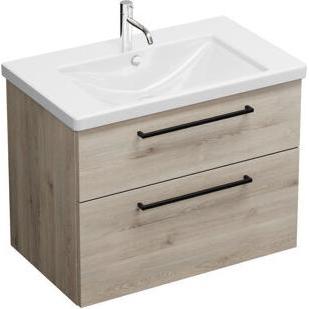 burgbad, Badmöbelset, Eqio Keramik-Waschtisch inklusive Waschtischunterschrank, Breite 830 mm